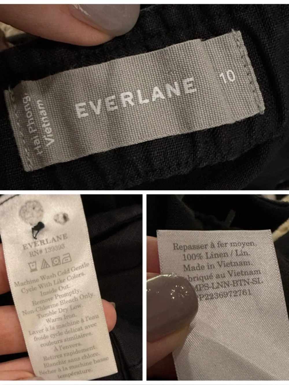 Everlane The Linen Picnic Sleeveless Jumpsuit In Washed Black